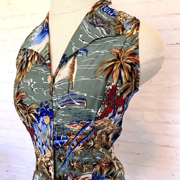 80's Short Set - Hawaiian - Top & Shorts - Chorus Line - Size Small & Medium - Picture 3 of 9